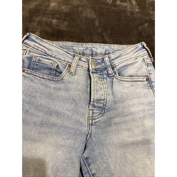 Old Navy High-Rise O.G. Straight Jeans Size 0 Secret-Slim Pockets Light Blue - Picture 3 of 9